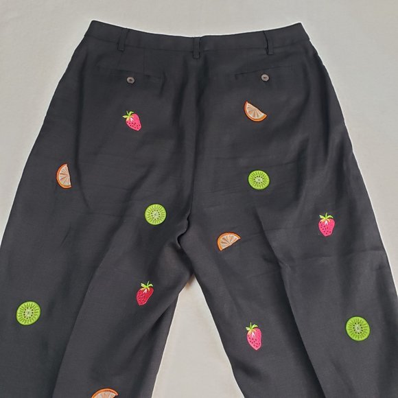 Mercer & Madison Petites Womens Linen Ankle Trouser Pant Size 12P Black Fruit - Picture 10 of 16